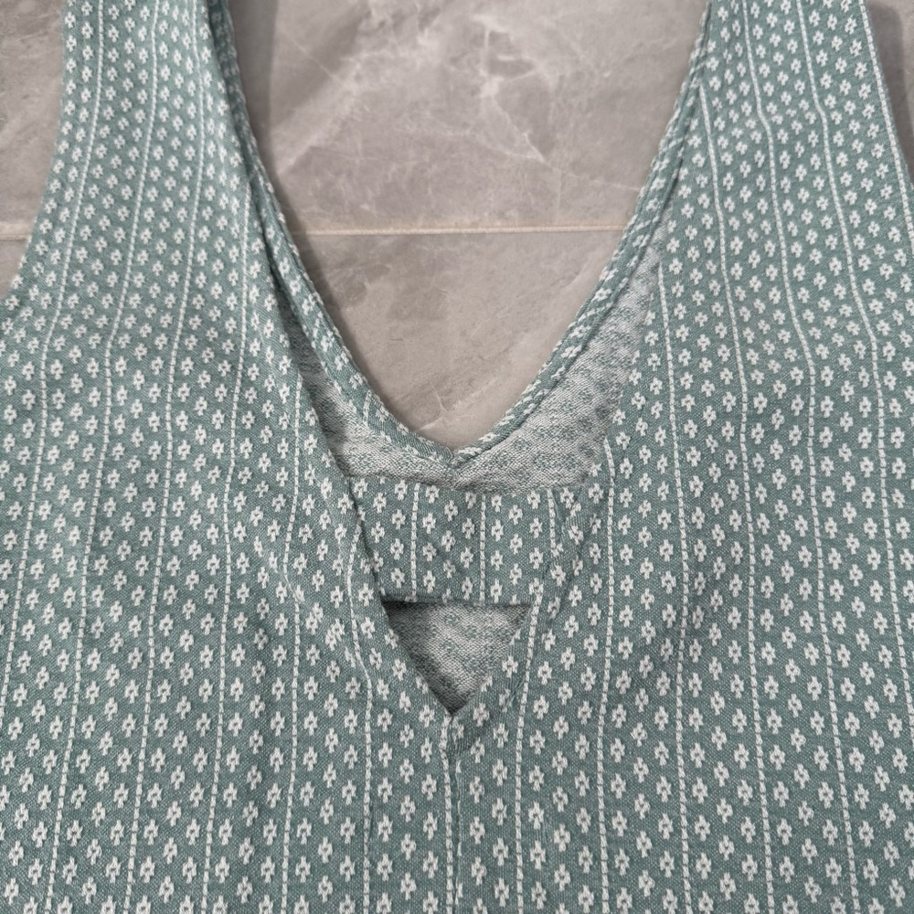 Women’s Madewell Jacquard Peekaboo Back Crop V-Neck Tank Top Size Small - Picture 10 of 16